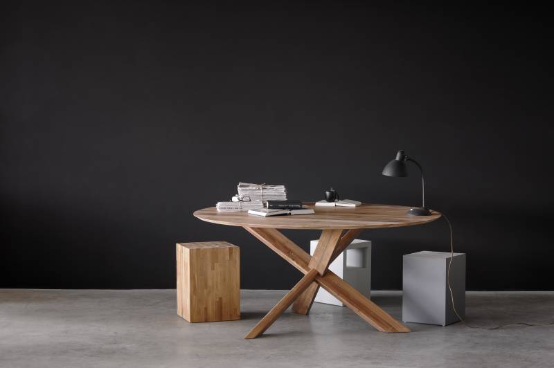 table en bois ronde ethnicraft lyon