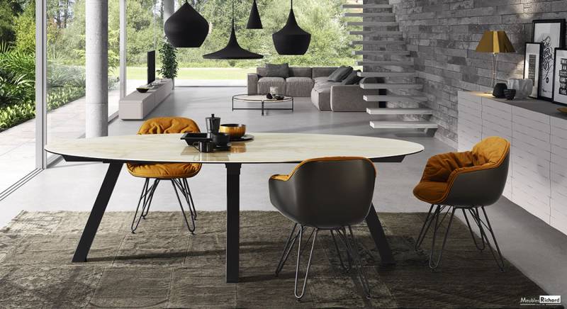 table céramique ovale